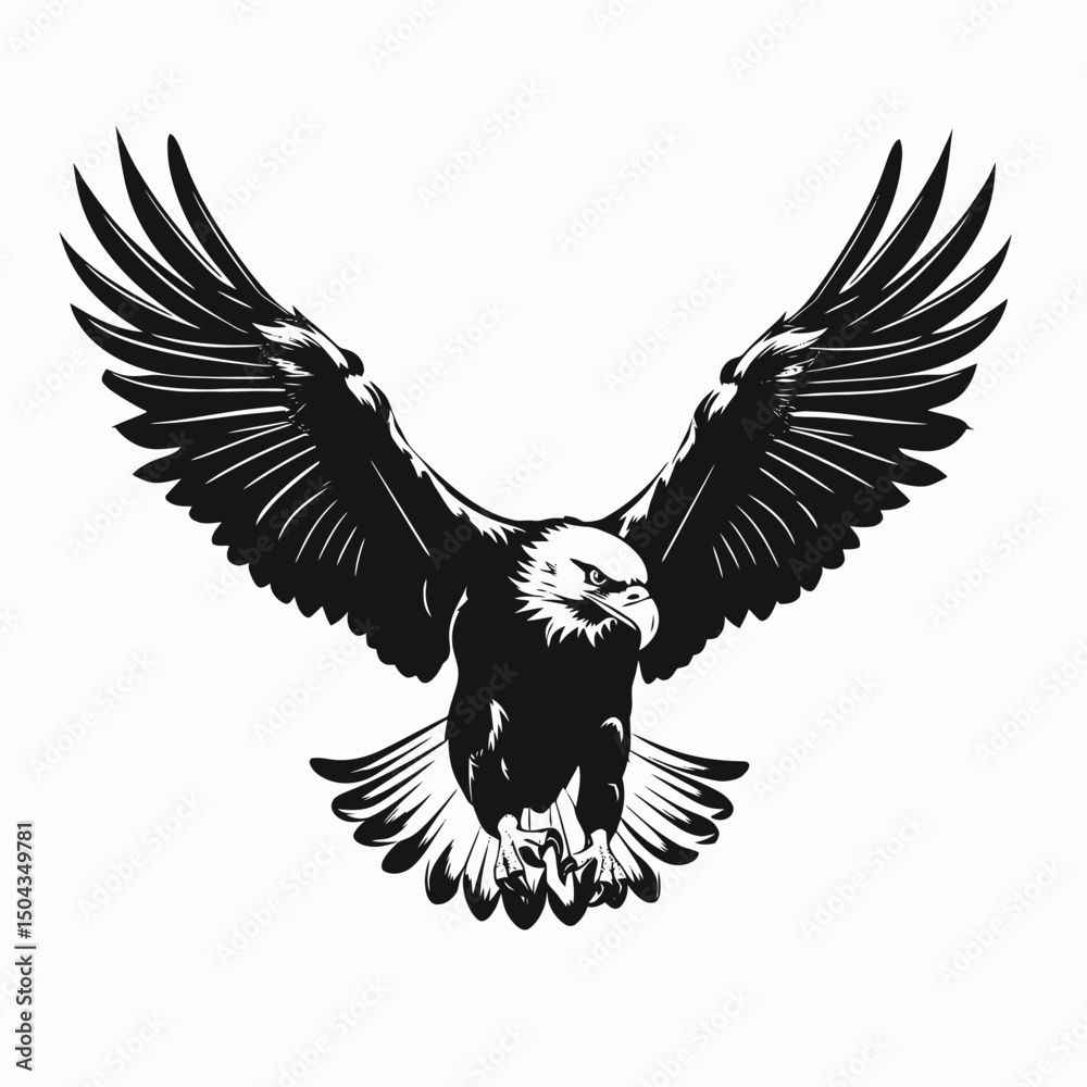 Obraz premium Eagle soaring bird of prey wildlife majestic freedom wings vector art illustration design graphic animal