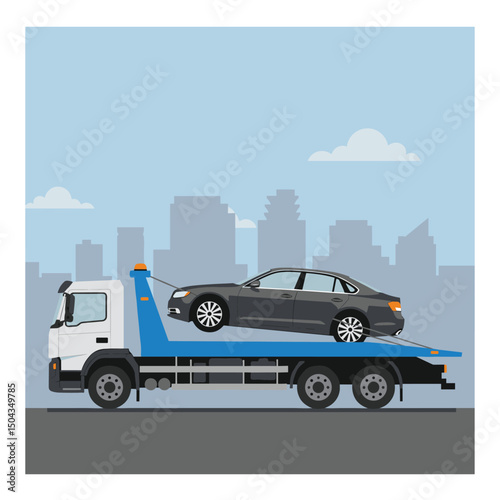 Double Cabin Trailer Logo Vector. Pickup truck logo. Pick up truck illustration vector for sticker business logo etc