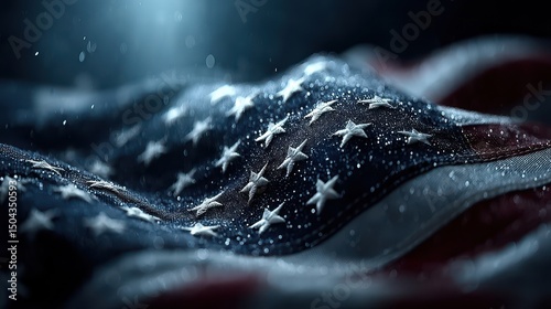 American Flag in the Rain