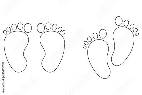 Footprint. Human footprint icon. Baby footprint. Silhouette of footprints. Vector illustration. baby footprints, perfect for baby footprints logos and icons eps 10