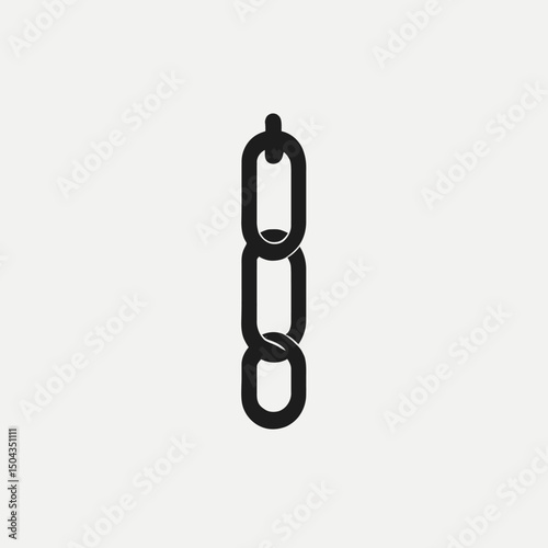 Black chain links metal strong connection strength security isolated white background design element graphic