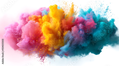 Rainbow Paint Powder Cloud Isolated