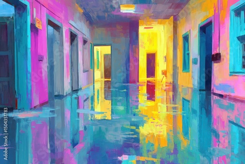 Vibrant Alleyway Reflection