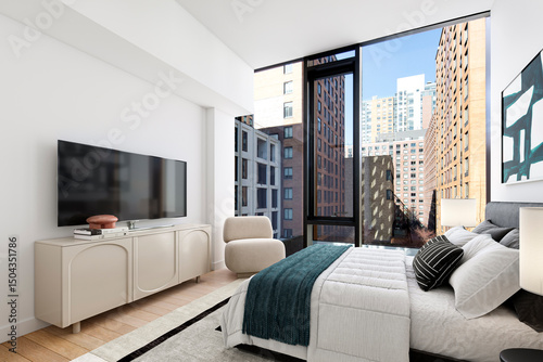 Foto Modern interior design of a master bedroom
