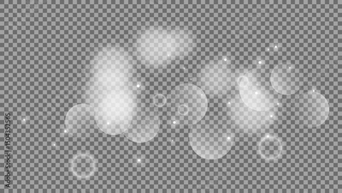 Bokeh circles on transparent background