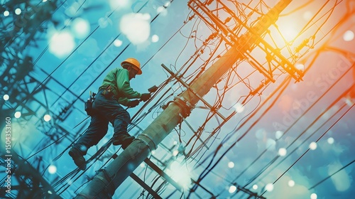 Utility site cable repair close-up