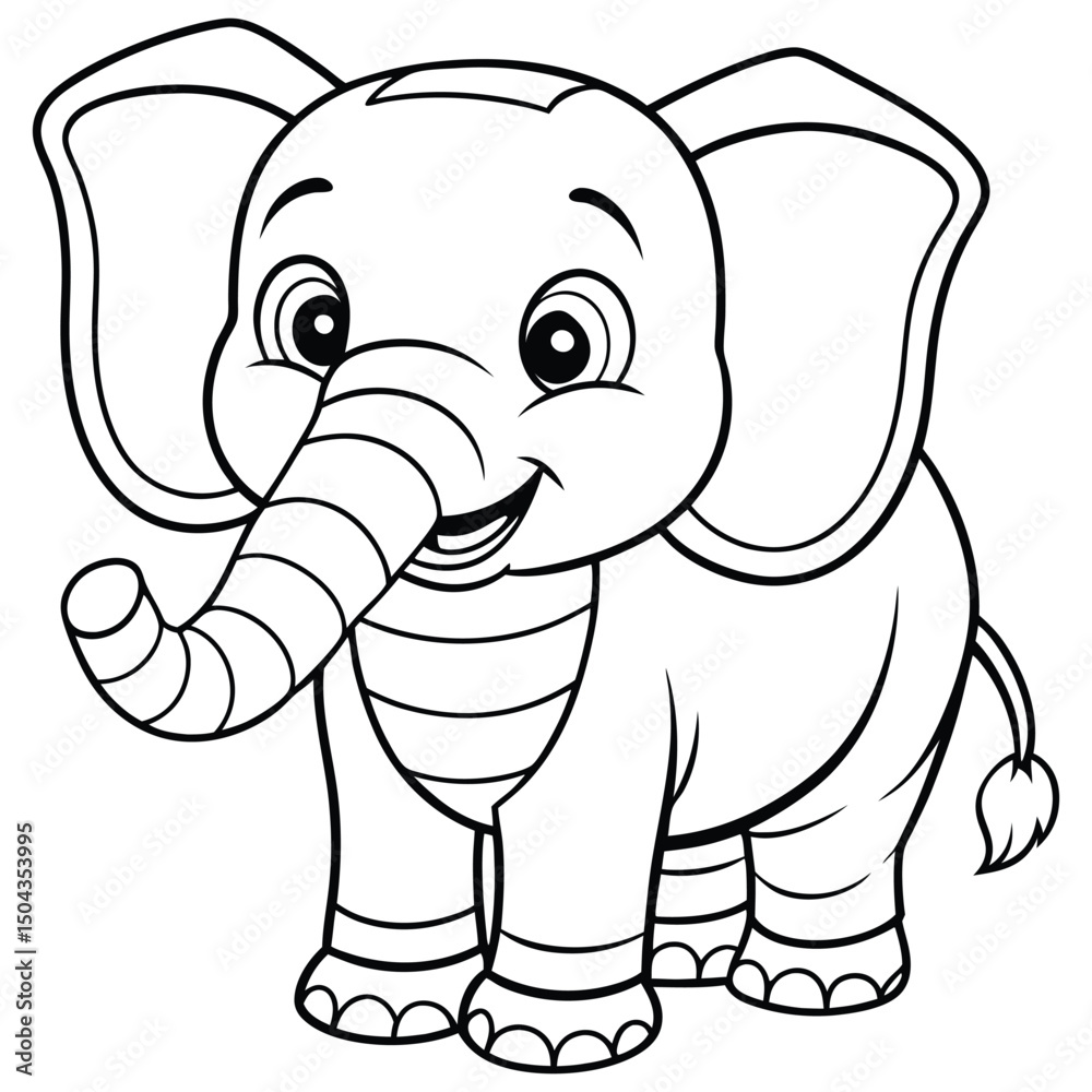 Fototapeta premium Baby elephants for coloring pages