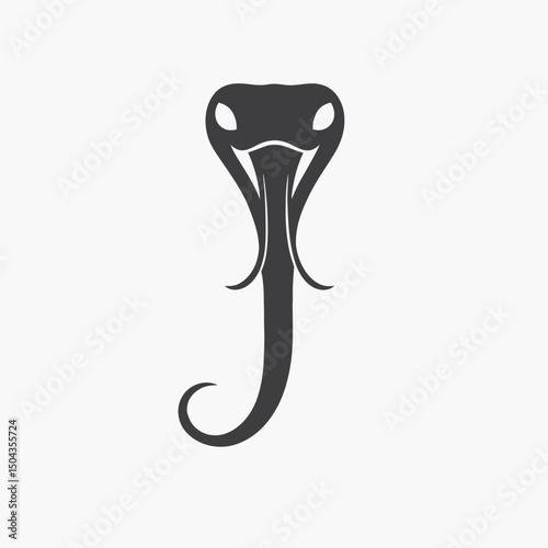 Cobra snake serpent reptile animal wildlife danger venomous head tongue icon symbol illustration vector
