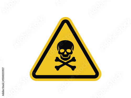 Warning sign for poison or hazardous materials depicting skull and crossbones symbol