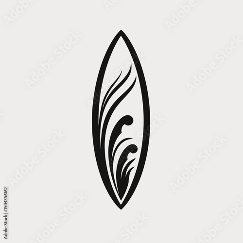 Surfboard wave art vector design illustration ocean surfing sea summer water beach sport travel vacation logo icon