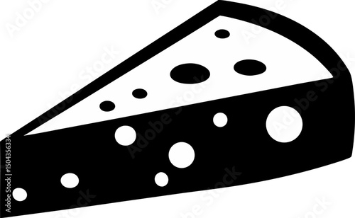 Cheese Wedge With Bite Silhouette Vector Illustration