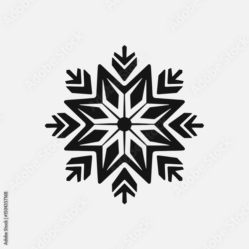 Snowflake winter snow christmas ice crystal frost design ornament decoration graphic vector isolated art