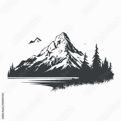 Mountain landscape nature scenic peak wilderness travel outdoor valley hill forest lake trees view range