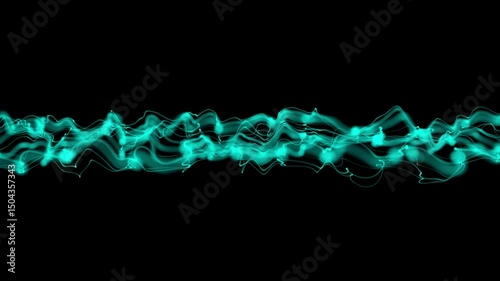 Elegant blue wave abstract design flows smoothly. Abstract flowing gradient dots and lines wave background.