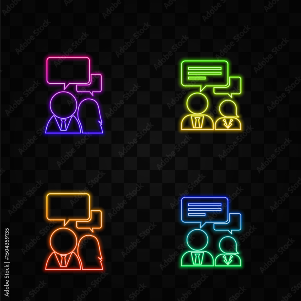 Speaking of people, the chat icon, stock, vector. estilo neon.
