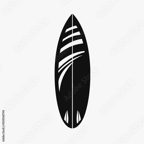 Surfboard surfing ocean beach water sport summer wave sea ride paddle black white illustration design silhouette