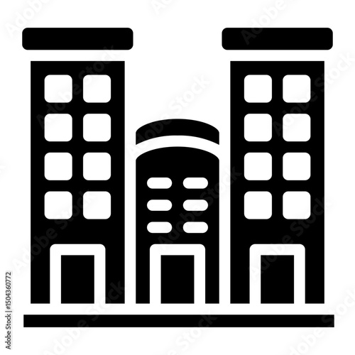 Condominium Block Vector Illustration – Modern Residential Apartment Building	