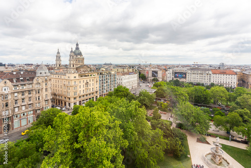 Beautiful view from above of the historical buildings in Budapest downtown, Hungary