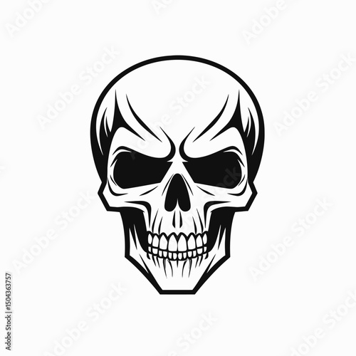 Skull death skeleton halloween horror bone head dead danger anatomy evil spooky gothic illustration art silhouette
