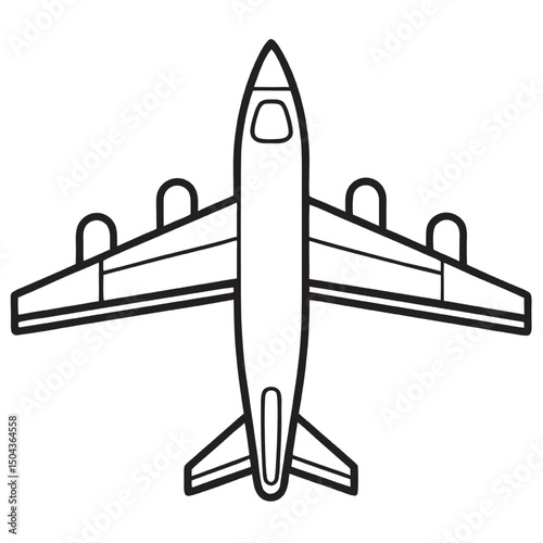 Airplane Top View Aviation Illustration vector