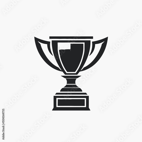 Black trophy award winner champion victory success achievement competition prize reward best first place silhouette