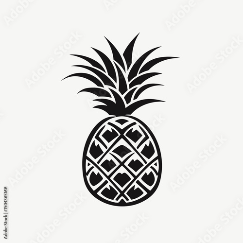 Pineapple fruit tropical summer food vector illustration design isolated graphic exotic sweet healthy fresh silhouette