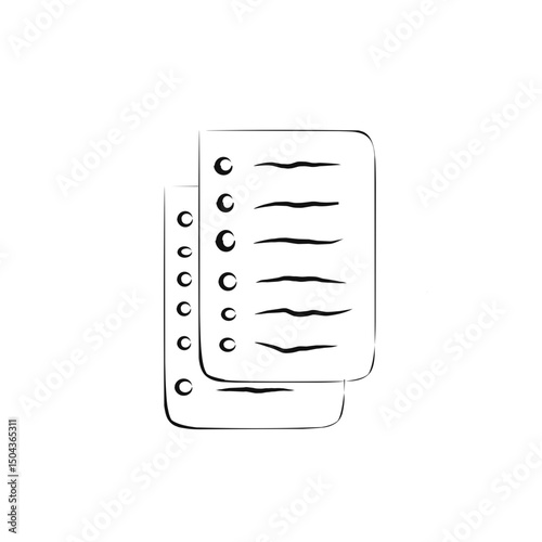 Two pieces of lined notebook paper with punched holes.