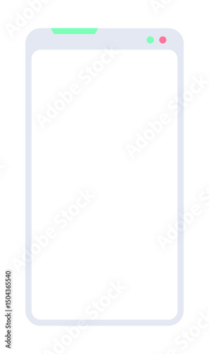 Minimal Blank Browser Vertical Window. Webpage Mockup Template with Simple UI