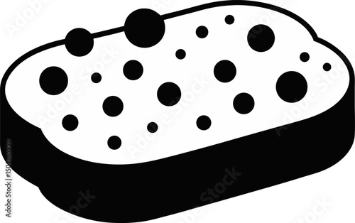 Sponge With Bubbles Silhouette Vector Illustration