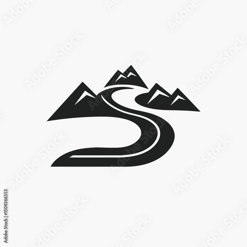 Mountain road trip adventure landscape travel tourism journey scenic route alpine peak exploration silhouette