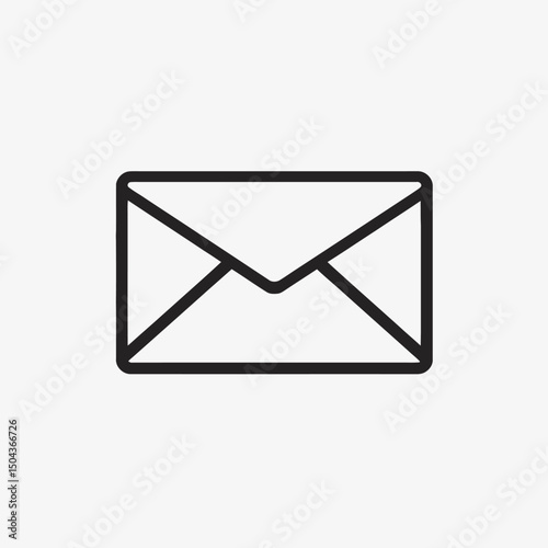 Email message mail letter send receive contact communication envelope inbox outline vector icon graphic silhouette