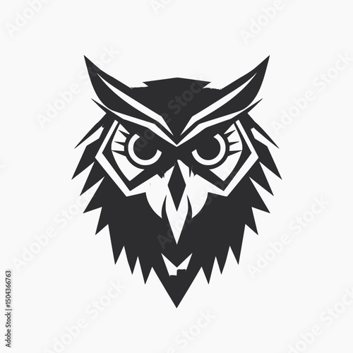 Owl bird animal wildlife nature predator nocturnal avian vector illustration graphic design art logo icon  silhouette