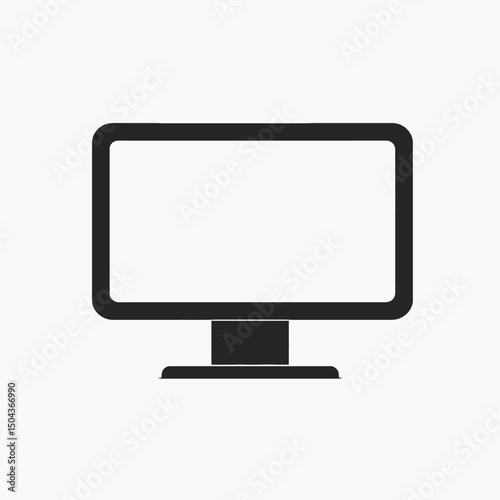 Monitor computer screen display technology device electronic equipment lcd led mockup design vector icon silhouette