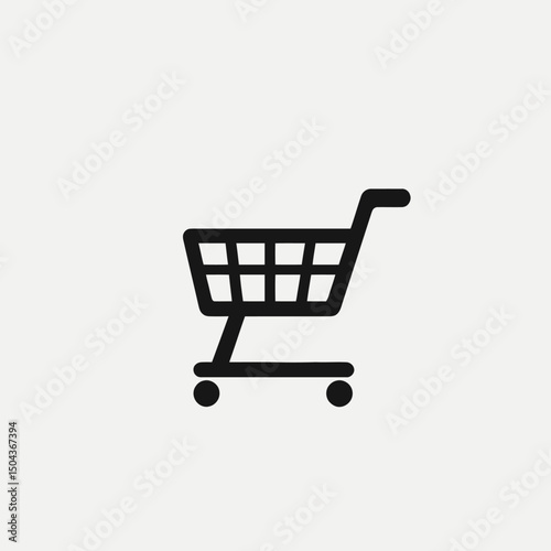 Shopping cart shop store retail commerce purchase trolley market basket buy sale online e commerce icon silhouette