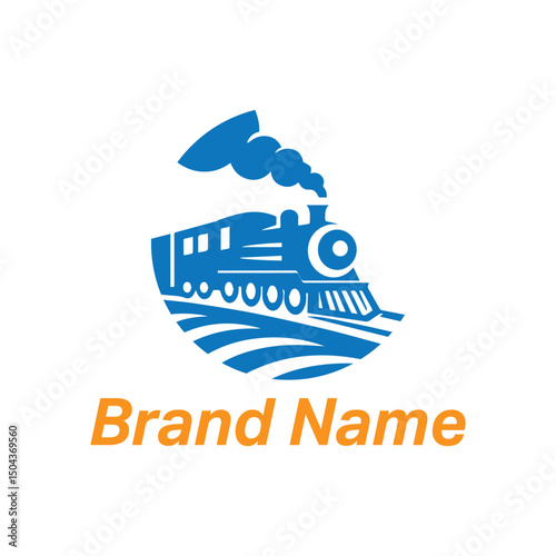 Logo vector illustration of a travel company symbol with a train and wave design concept. Train logo.