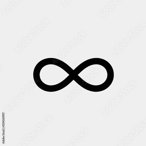 Infinity symbol endless loop mobius strip mathematics concept eternal limitless forever sign black shape silhouette