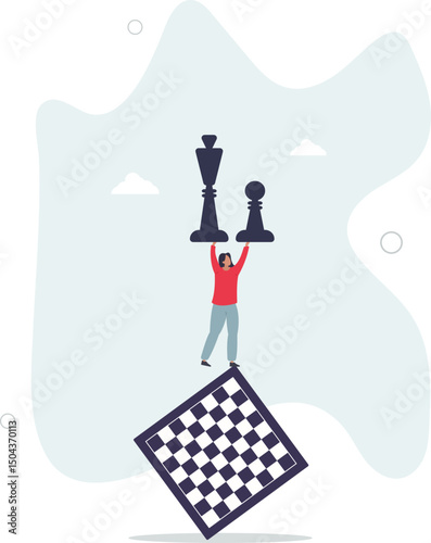 young character with a hobby. interesting lifestyle concept.ancient and popular board game. character life .