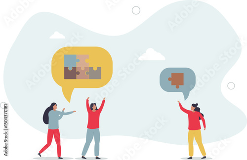 Offer solution to solve problem, consultant or manager advice to team member, finish or complete missing piece to fit the job concept. character life .