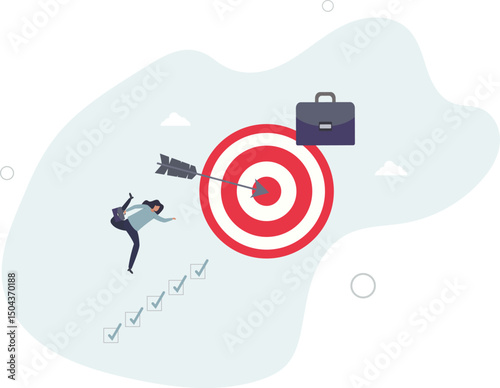 Personal development plan for career success, build specialist skill or competence to motivate and achieve business target concept,. character life .