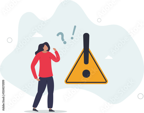Concern or doubt to make decision, worried for problem or issue, attention or challenge ahead, distrust or trouble concept. character life .