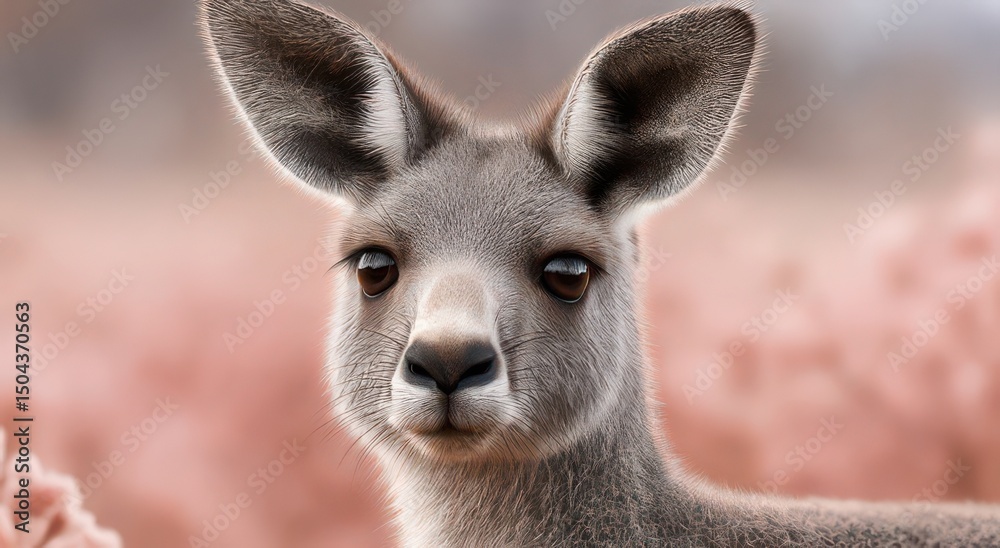 Fototapeta premium Graceful Kangaroo in Serene Setting
