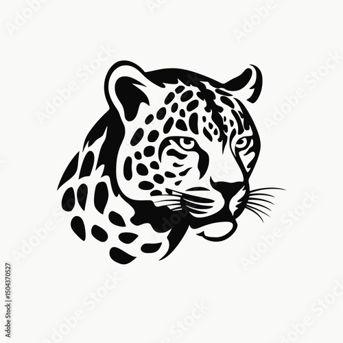 Jaguar animal wildlife feline predator mammal black white illustration vector design graphic art drawing silhouette