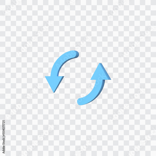 3d Two Rotating arrows circle vector icon