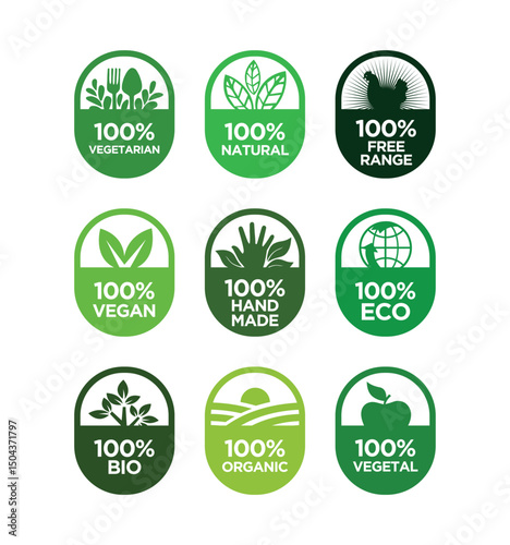 Healthy food and healthy life icons set.