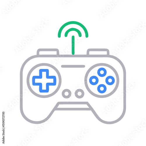 White game controller with signal and blue buttons