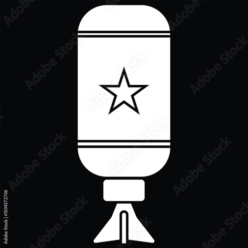 Nuclear bomb icon. Atomic bomb illustration. Bomber icon vector.