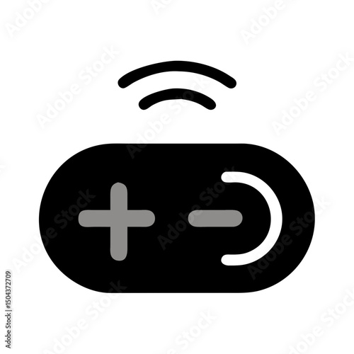 Rounded black wireless game controller icon