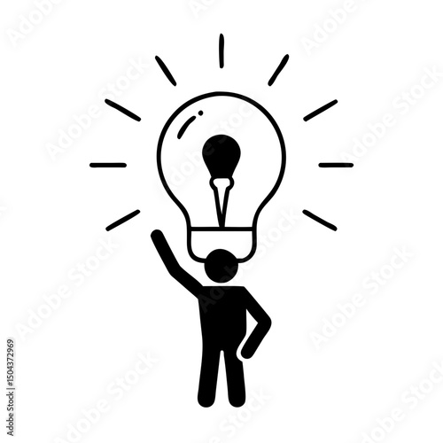 Person holding glowing lightbulb symbolizing idea