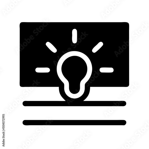 Lightbulb with lines and text for idea presentation