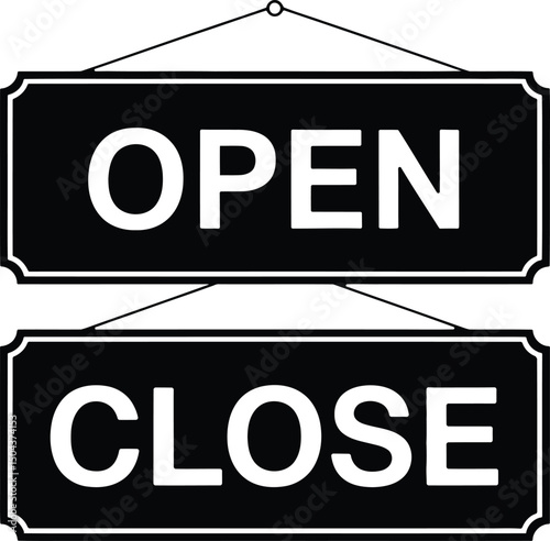 Open and Close Sign Vector for Storefront or Business Use